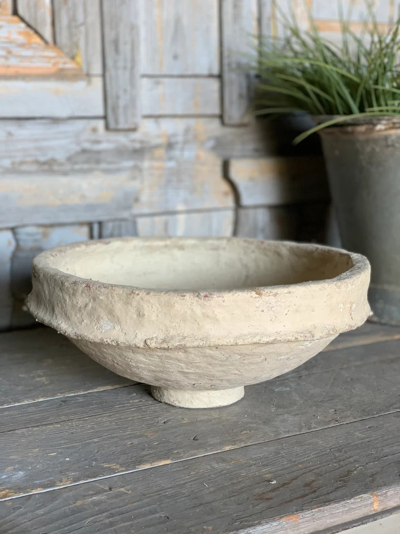 Rustic Paper Mache Bowl B Free Shipping | Etsy | Etsy (US)