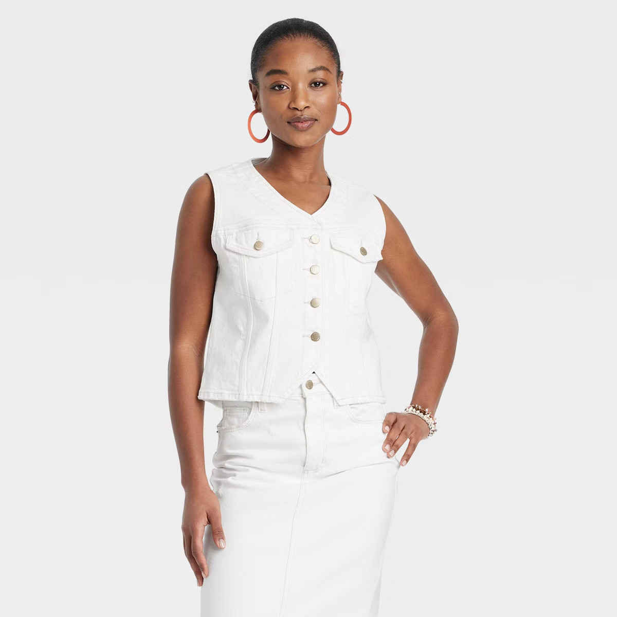 Women's V-Neck Denim Vest - Universal Thread™ | Target