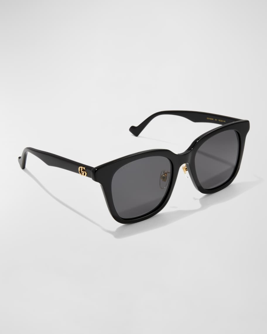 Gucci Monochromatic Square Acetate Sunglasses | Neiman Marcus