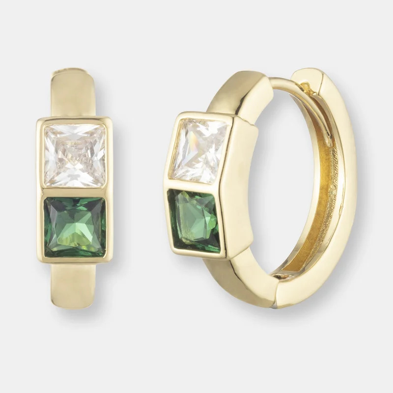 Bonheur Jewelry Michelle Gold Hoop Huggie Earrings - Gold | Verishop