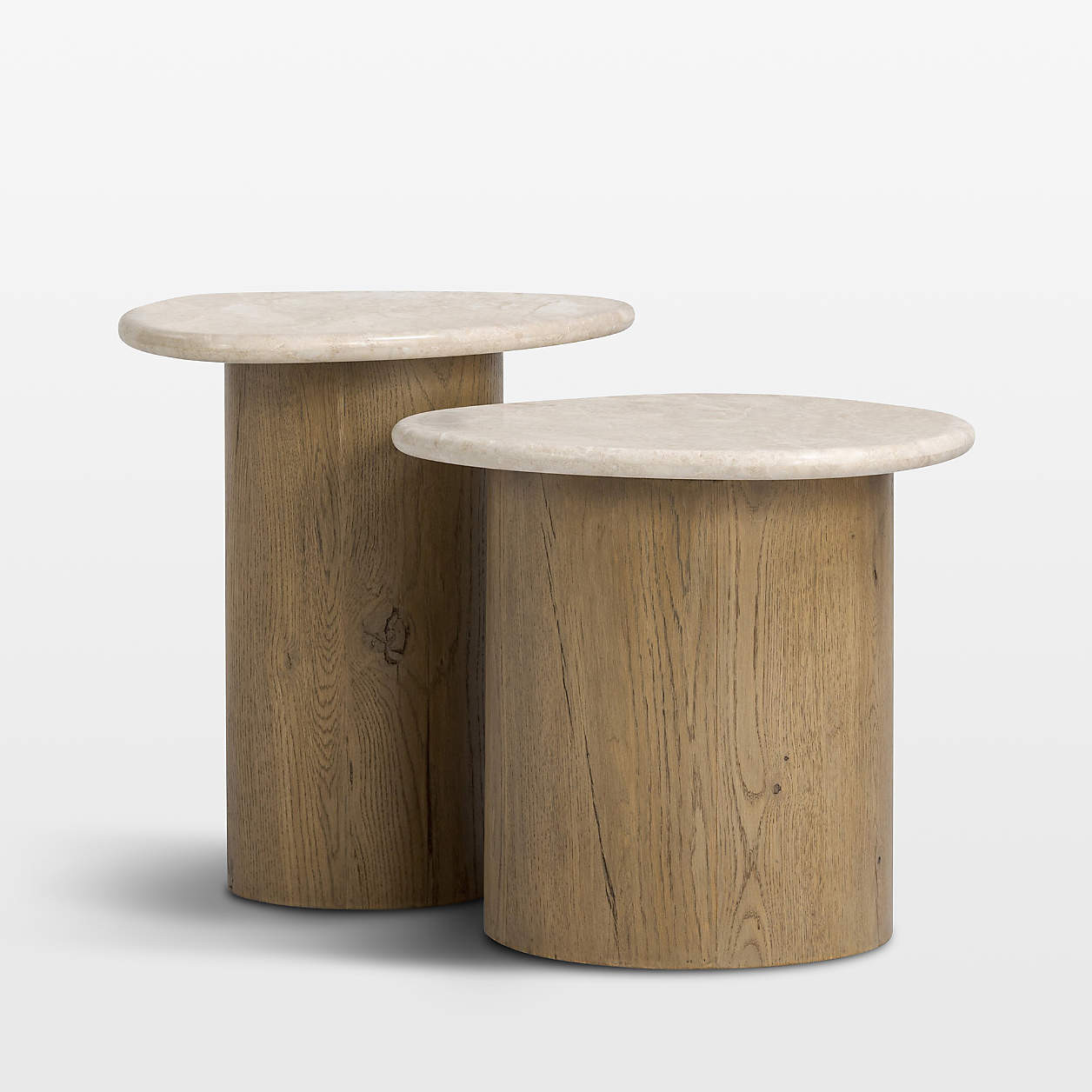 Eden Cappuccino Marble Nesting End Table | Crate & Barrel | Crate & Barrel