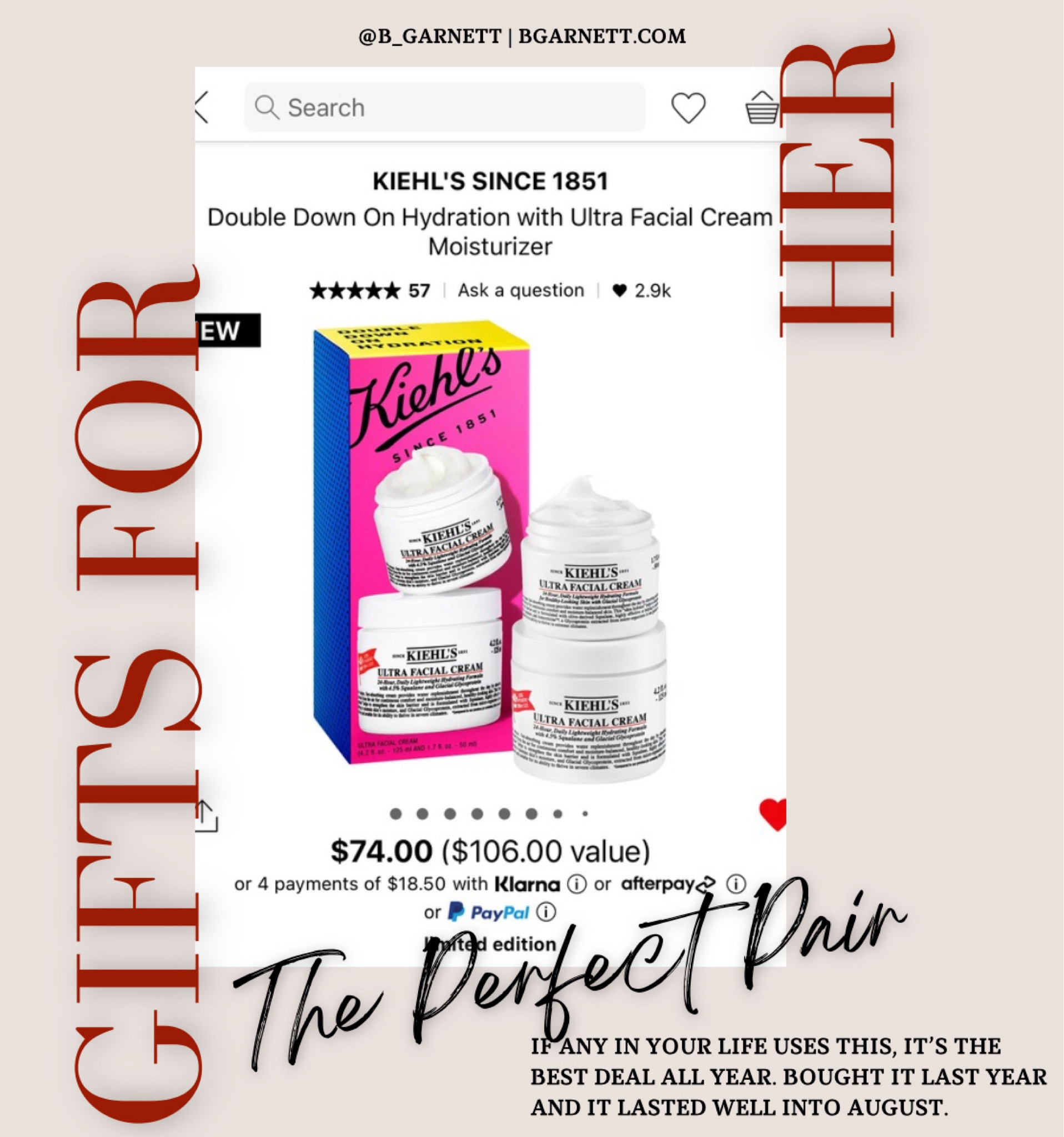 A fantastic gift idea or stocking stuffed for anyone one tour list. I bought this set last year for myself and it lasted well into August saving me so much money 💰 ver the past year. Normally valued at over $100-the set is under $80

Christmas gift for her | Christmas gift for him | Sephora set | stocking stuffer | skincare | Kiehls | gift guide 

#LTKGiftGuide #LTKHoliday #LTKBeauty