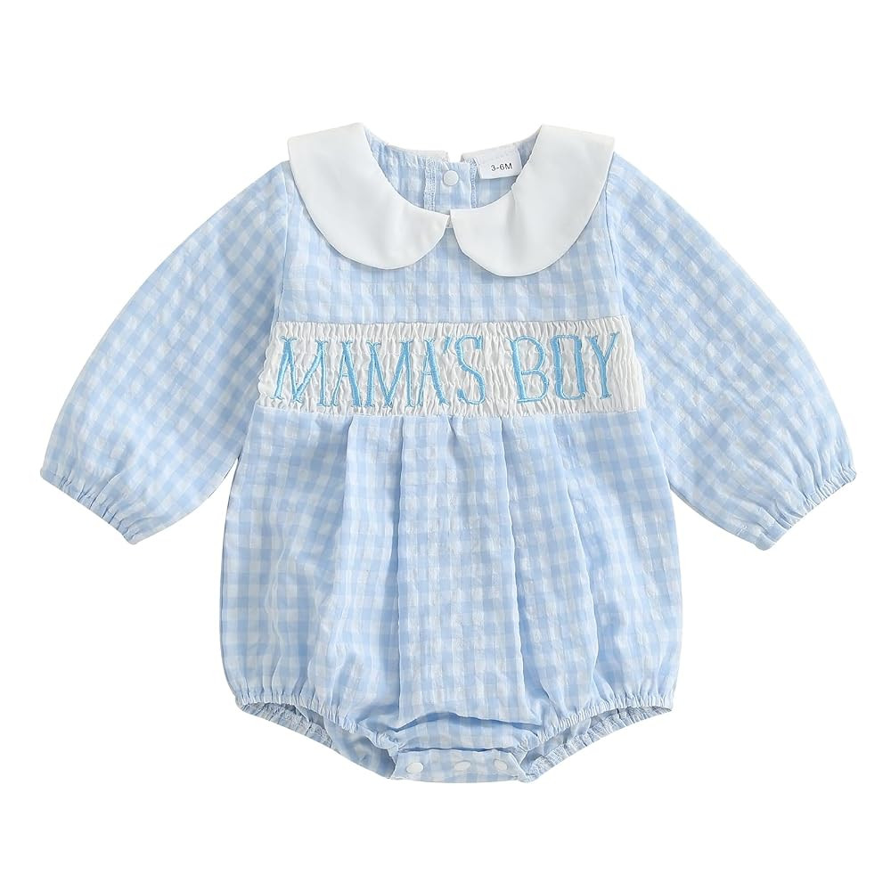 Baby Girl Fall Clothes Newborn Bubble Romper Mama Girl Long Sleeve Smocked Bodysuit Daddys Girls ... | Amazon (US)