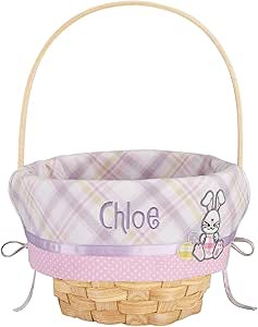 Let's Make Memories Personalized Easter Basket - Create Your Own - Wicker Basket - Embroidered Li... | Amazon (US)