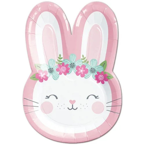 1st Birthday Bunny Shaped Plate 9" Dinner Plate (8) | Walmart (US)