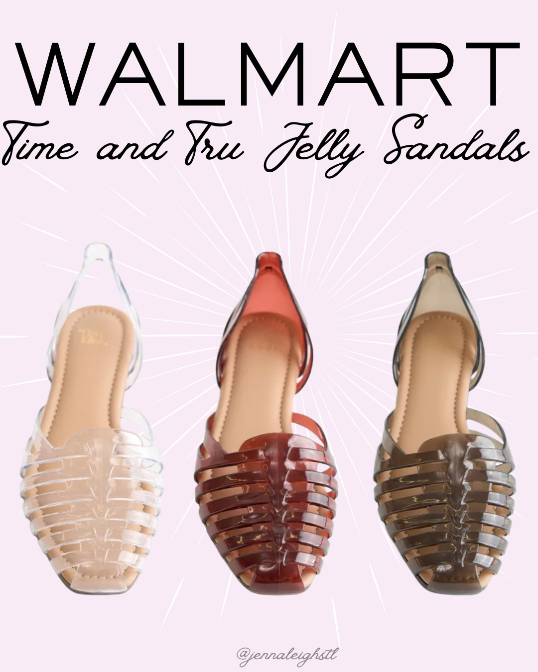 Loving these Time and Tru huarache jelly sandals from Walmart. Such a fun throwback style and perfect for summer outfits, pool days, and vacations. 

 #LTKootd #LTKSeasonal #LTKMidsize