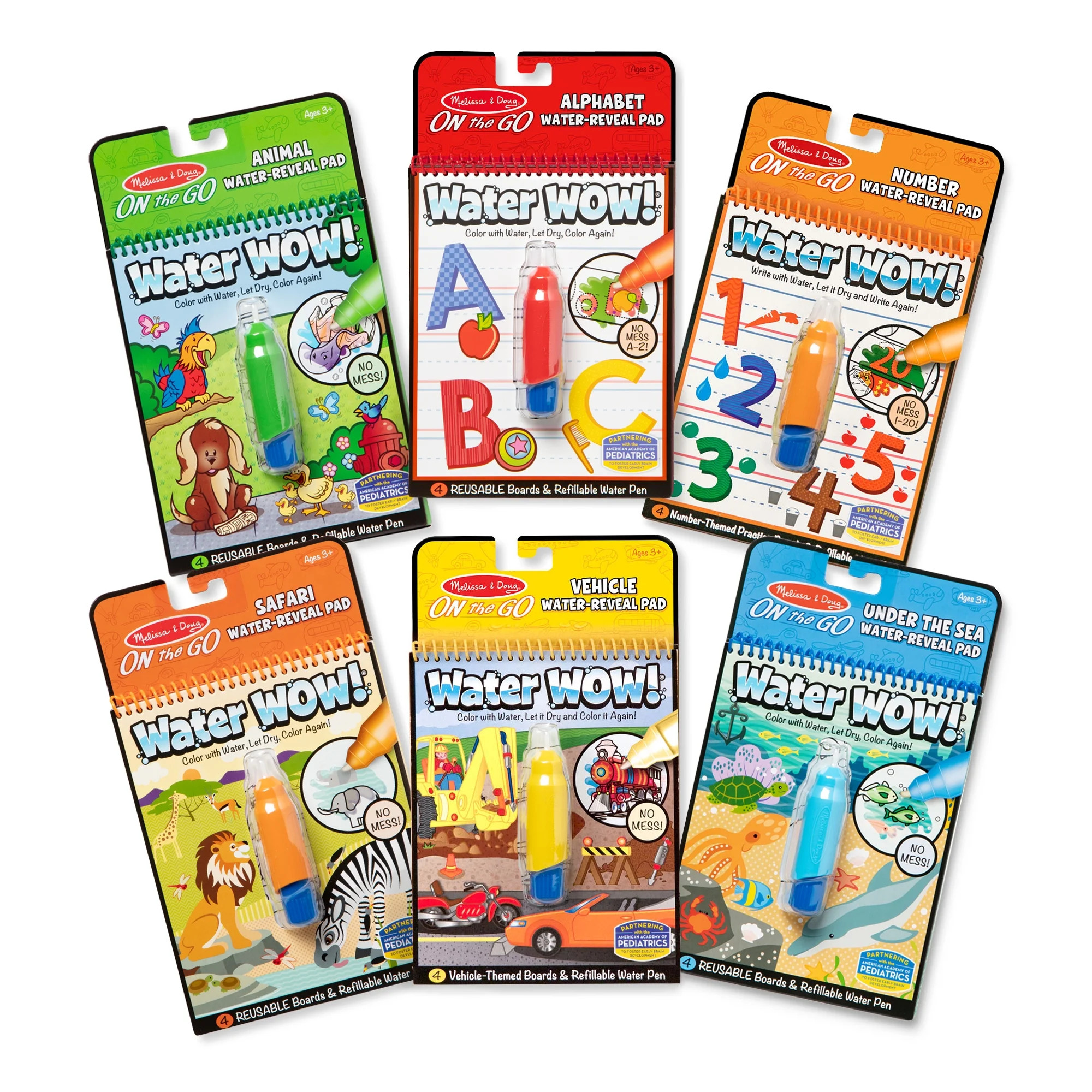 Melissa & Doug Water Wow! - Water Reveal Pad Bundle - Animals, Alphabet, Numbers and More | Walmart (US)