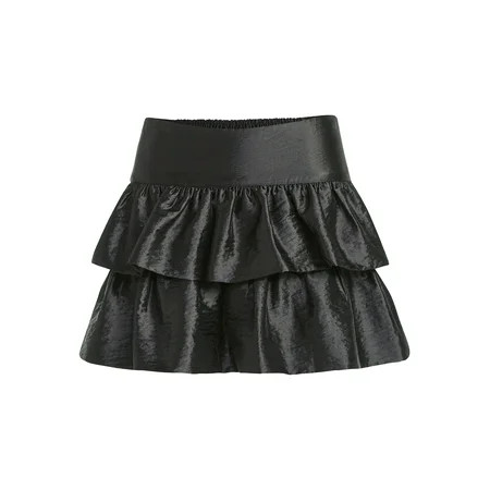 Scoop Women's and Women's Plus Tiered Ruffle Mini Skirt, Sizes XS-4X | Walmart (US)