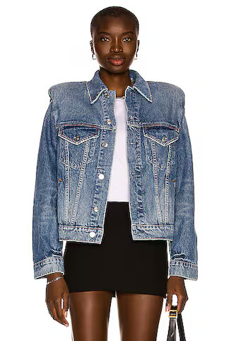 GRLFRND Frankie Padded Jean Jacket in Madison Avenue | FWRD | FWRD 