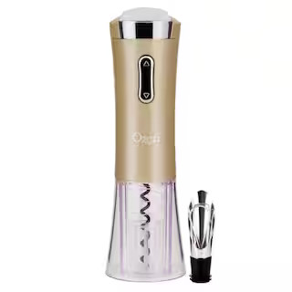 Nouveaux II Electric Wine Opener in Gold, with Free Foil Cutter, Wine Pourer and Stopper | The Home Depot