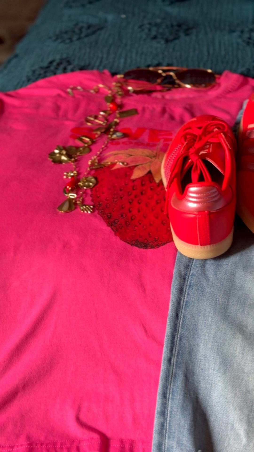 Running errands. Jeans, pink top, red Sambas. That’s the whole look 💖♥️

#LTKootd #LTKOver40
