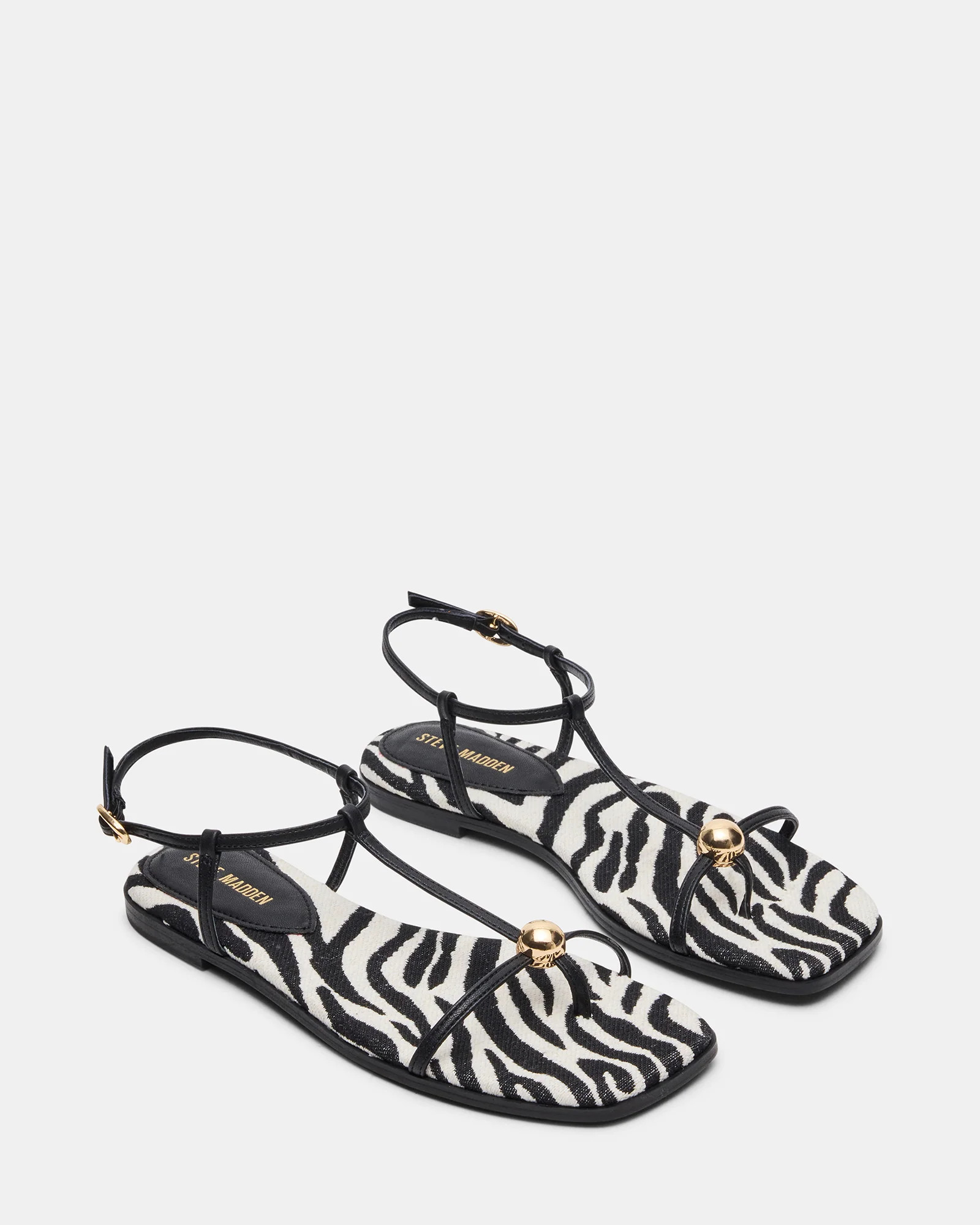 RITZY Zebra Square-Toe Strappy Women's Sandal | Steve Madden (US)