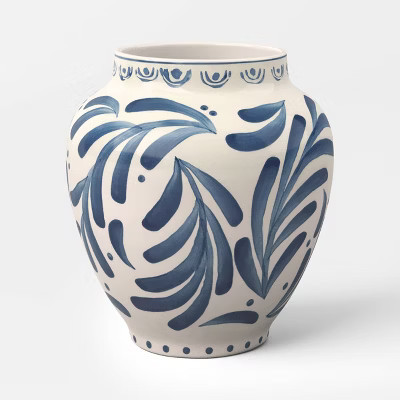 Large Blue Painted Ceramic Vase - Threshold™ | Target