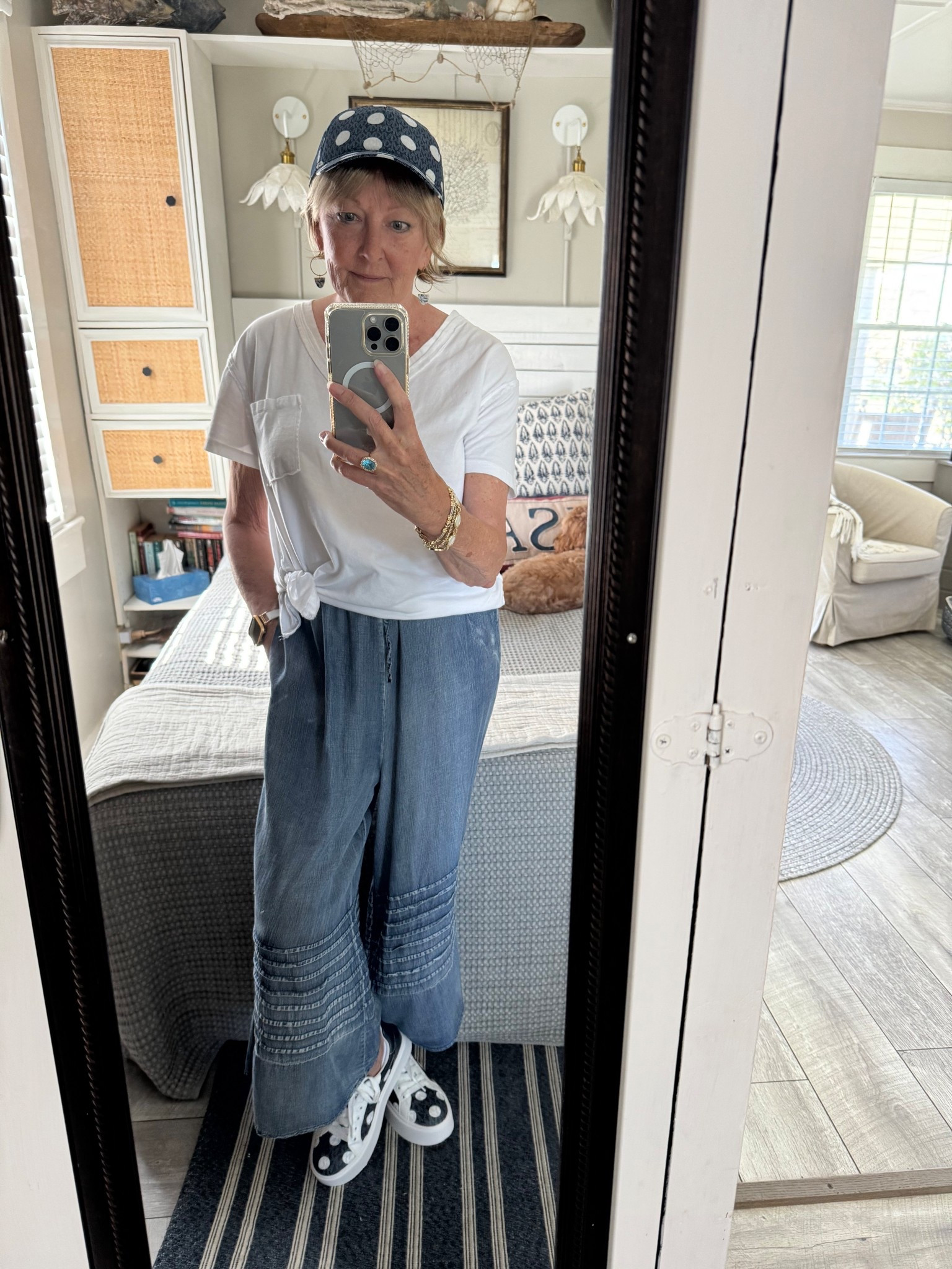 Casual shopping style with ball cap and sneakers by Michael Kors. Look stylish at any age 

#LTKMidsize #LTKOver40 #LTKShoeCrush