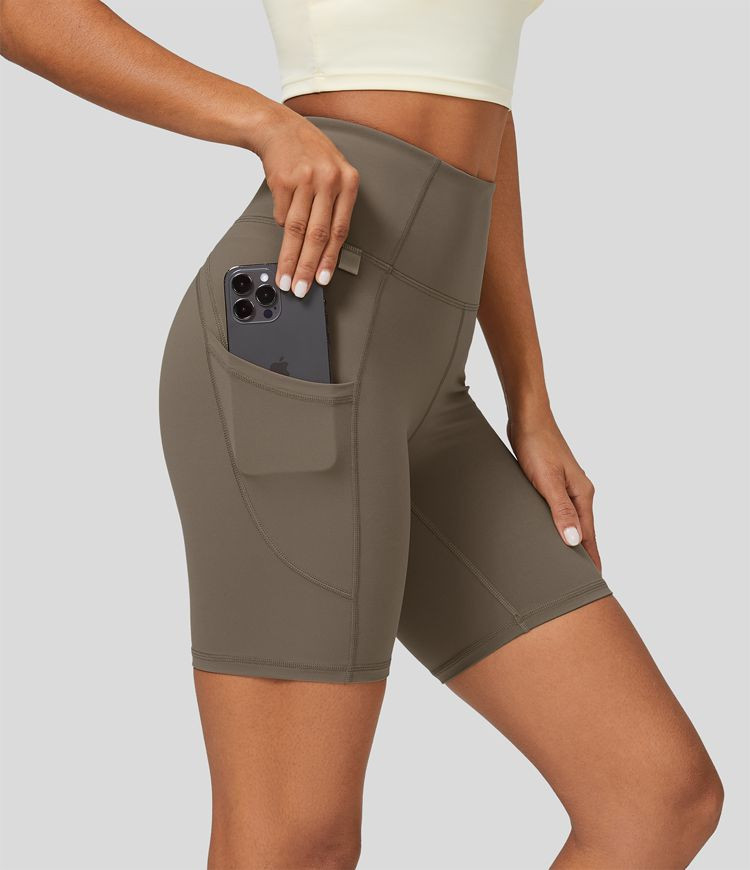 Women’s UltraSculpt High Waisted Side Pocket Running Biker Shorts 7'' - Halara | HALARA