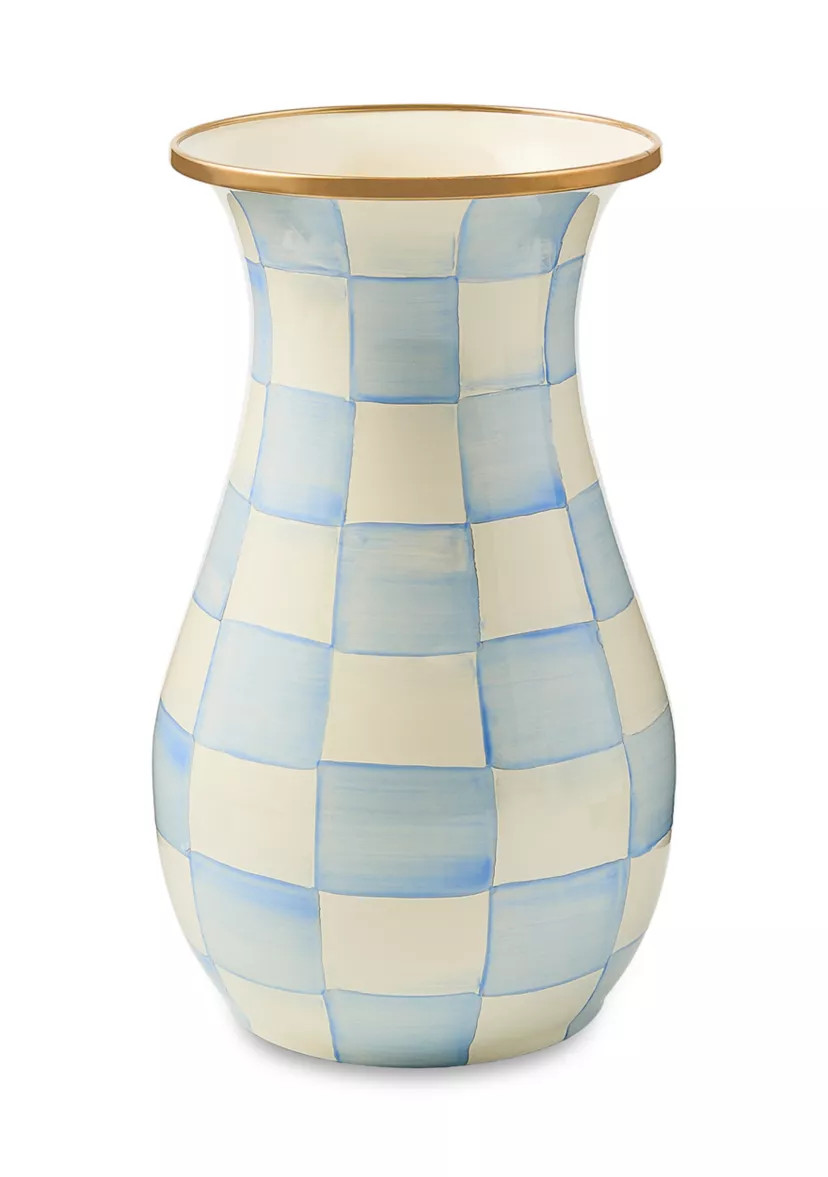 Sky Check Tall Vase | Belk