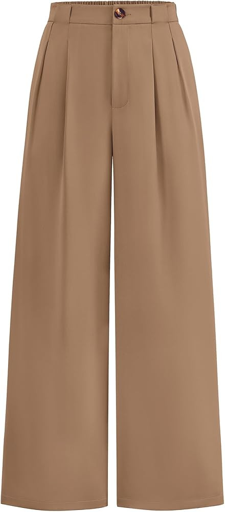 KIRUNDO Wide Leg Dress Pants for Women High Waisted Office Work Trousers Business Casual Slacks B... | Amazon (US)