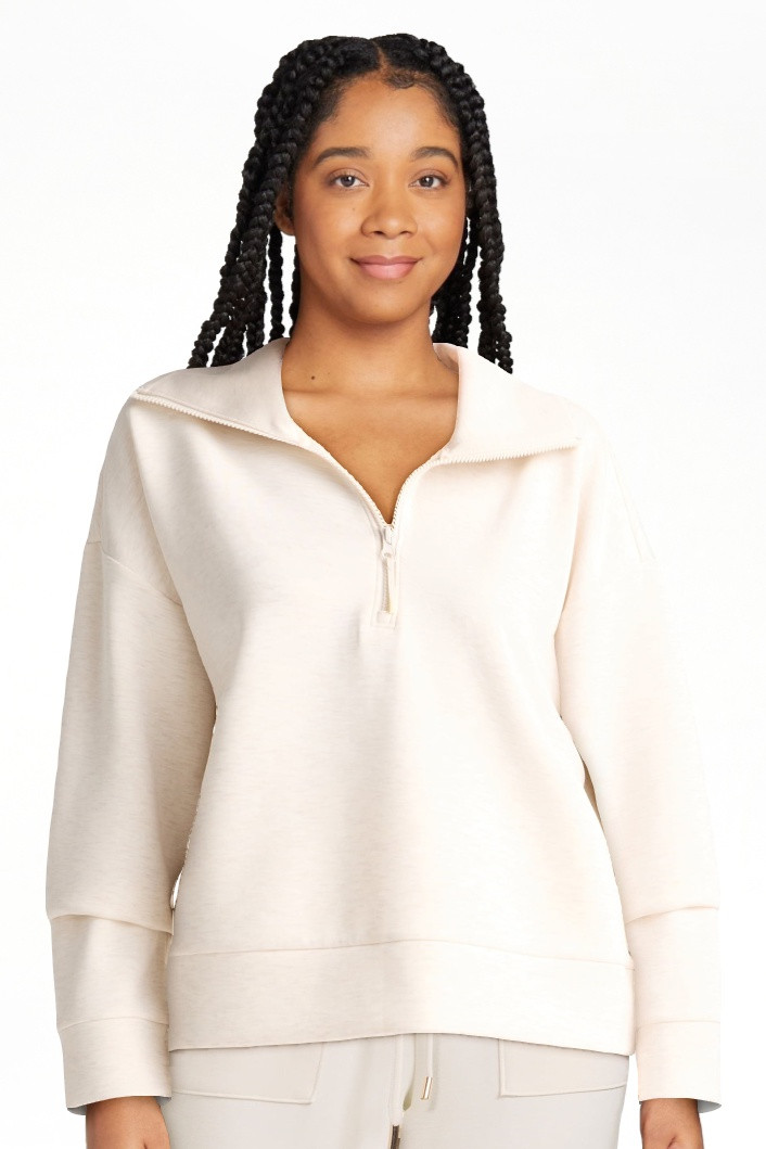 Avia Women's and Women's Plus Knit Quarter Zip Pullover, Sizes XS-4X | Walmart (US)