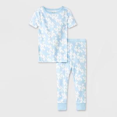 Toddler 2pc Easter Rabbit Tight Fit Pajama Set - Cat & Jack™ Blue | Target