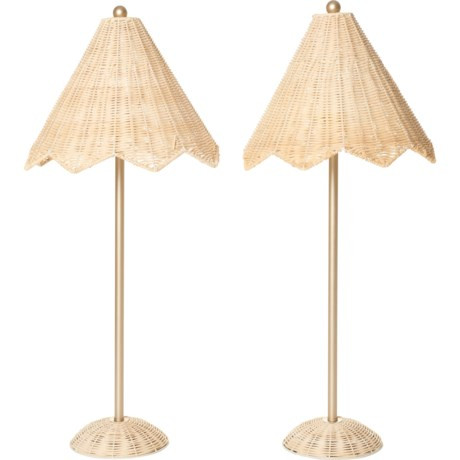 Lillian August Scalloped Rattan Table Lamps - 24”, Set of 2 | Sierra
