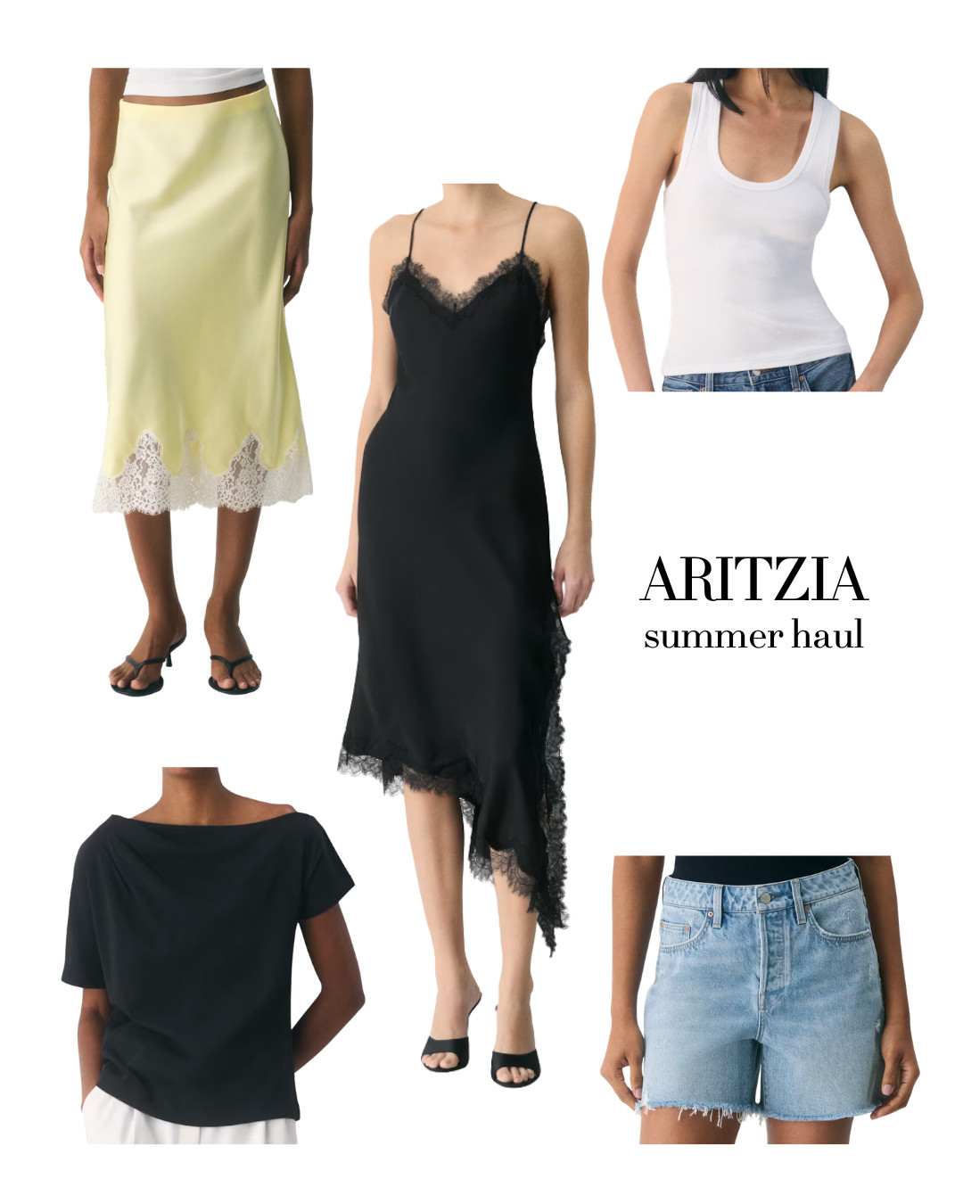 aritzia summer haul! all my latest purchases - so many cute lace, satin and denim options! #Ad #AritziaPartner