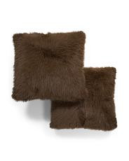 2Pk 20X20 Faux Fur Pillows, Polyester | TJ Maxx