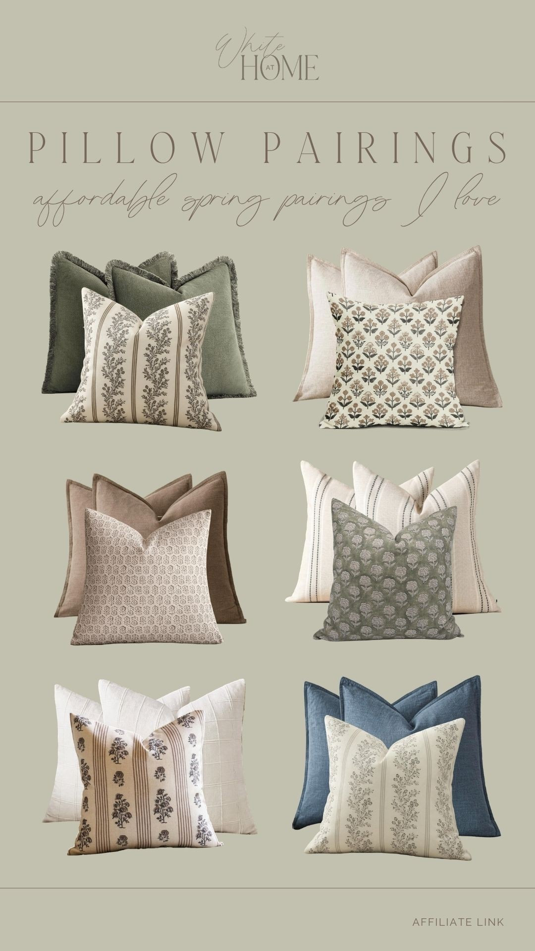 Affordable and beautiful spring pillow pairings! All of these Amazon pillow covers are perfect for spring. I own a few of them and love the colors, quality, and texture. For beds, sofas, chairs, etc! 

#LTKHome