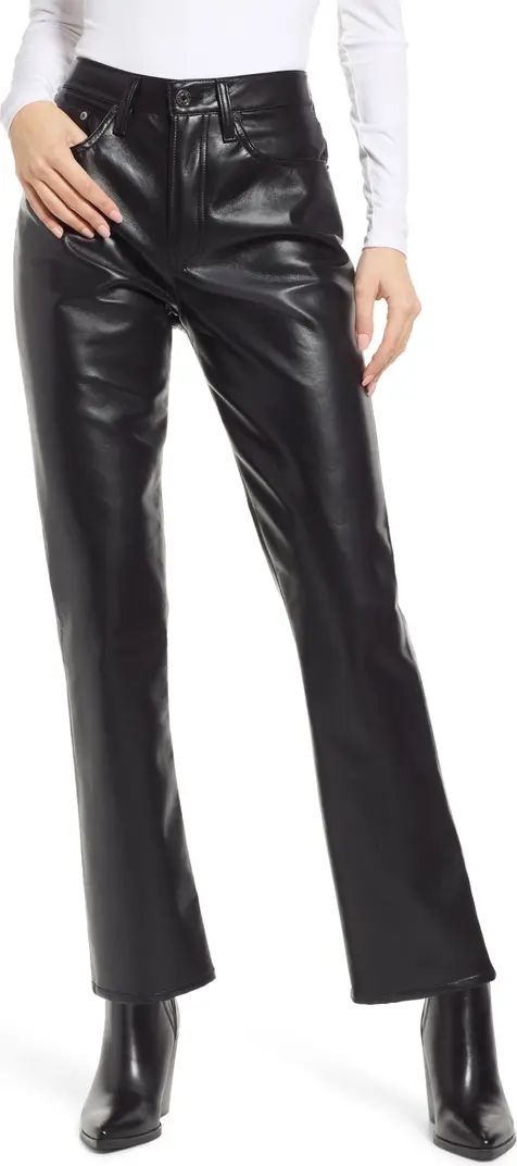 AGOLDE Relaxed Fit Mid Rise Bootcut Recycled Leather Pants | Nordstrom | Nordstrom