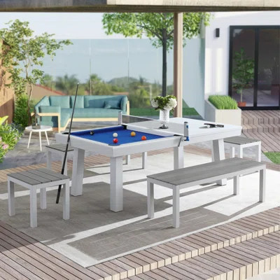 Indoor/Outdoor Billiards Pool Table 6-Seater Multi Game Tables Set With Accessories | Wayfair North America