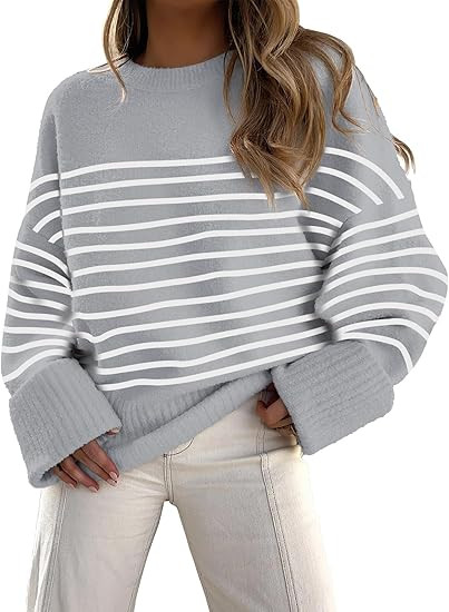 ANRABESS Women's Oversized Sweaters 2025 Long Sleeve Fuzzy Knit Casual Chunky Pullover Sweater Fa... | Amazon (US)