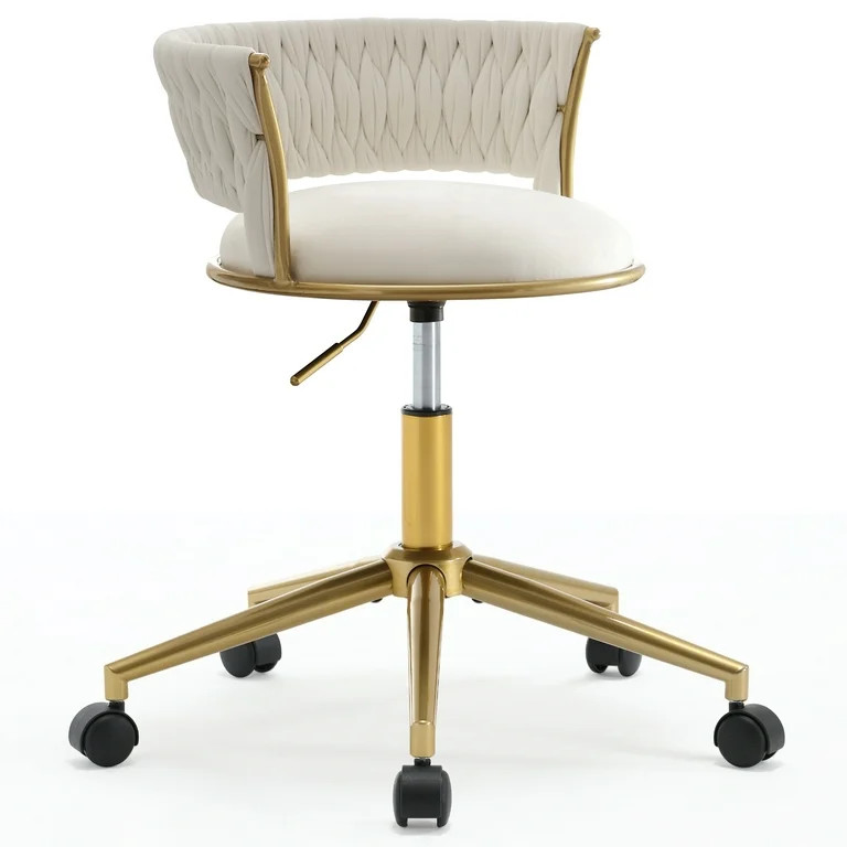 JONPONY Velvet Office Chair Desk Chair Task Chair,Adjustable Swivel Chair on Wheels Rolling Stool... | Walmart (US)
