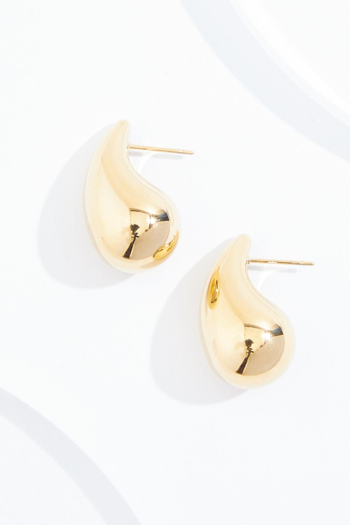 Waterproof Gold Teardrop Earrings | Cato Fashions