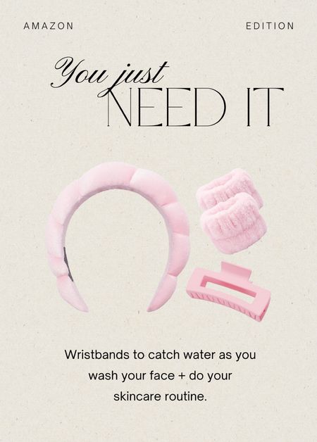 Talk about a skincare routine GAME CHANGER. Wristbands to catch the water while washing your face. 👏🏼

Skincare • skin tip • gift guide • stocking stuffer • pink things • gift for your bff

#LTKGiftGuide #LTKbeauty