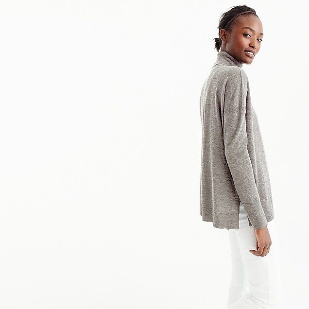 Merino turtleneck sweater with side slits | J.Crew US