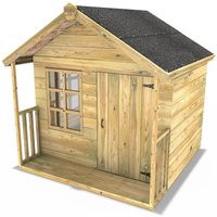 OutdoorToys 5FT x 5FT Wooden Garden Playhouse for Kids - Woodpecker in Beige | Debenhams UK