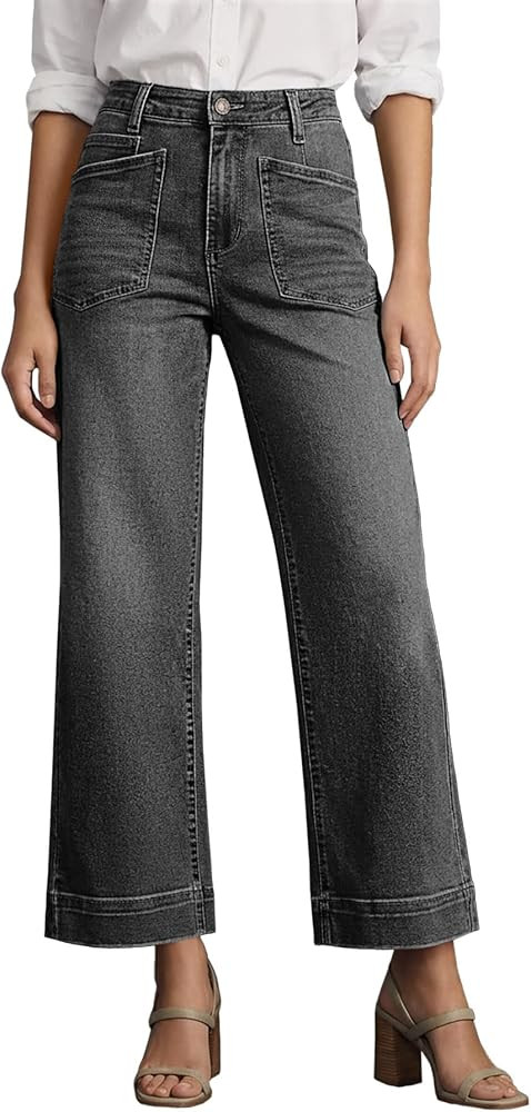 Cicy Bell Womens Cropped Wide Leg Jeans Stretchy High Waisted Trendy Baggy Denim Ankle Pants with... | Amazon (US)