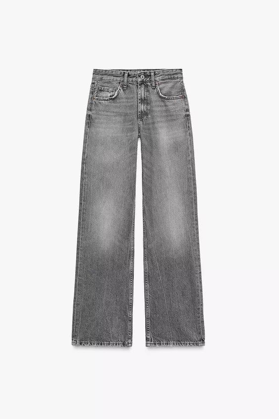 TRF WIDE-LEG MID-RISE FULL LENGTH JEANS | Zara UK