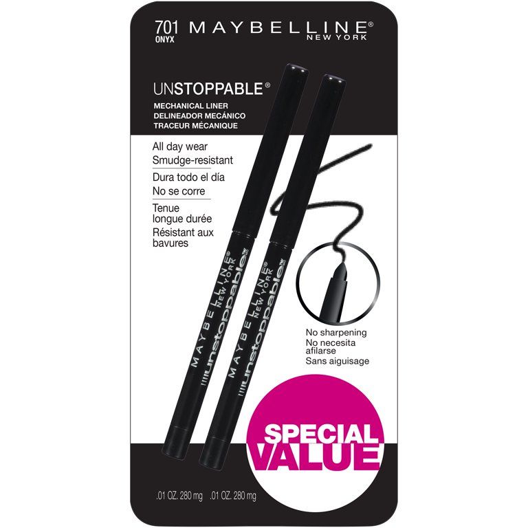 Maybelline Unstoppable Mechanical Eyeliner, Onyx, 2 Pack | Walmart (US)