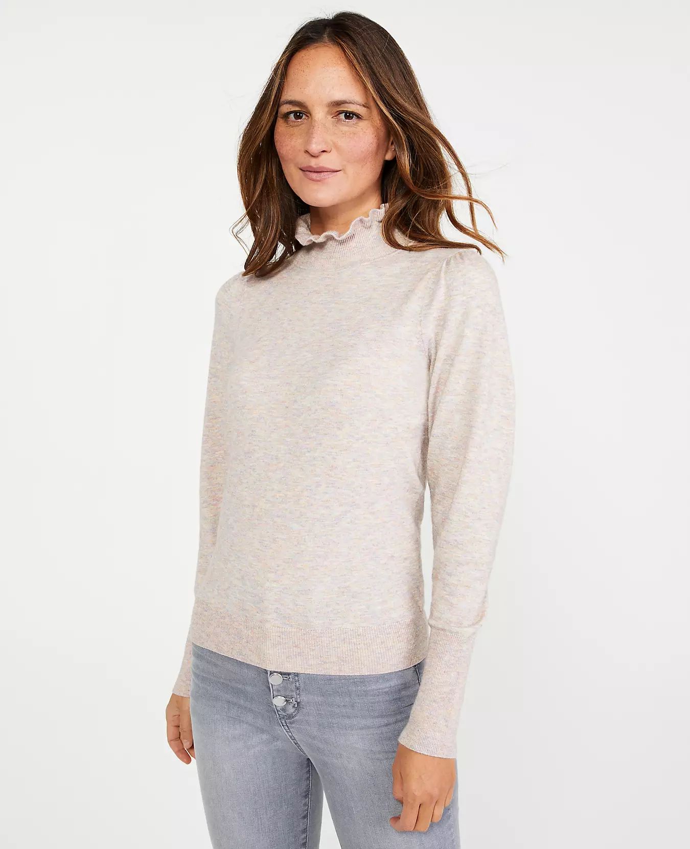 Ruffle Mock Neck Sweater | Ann Taylor | Ann Taylor (US)