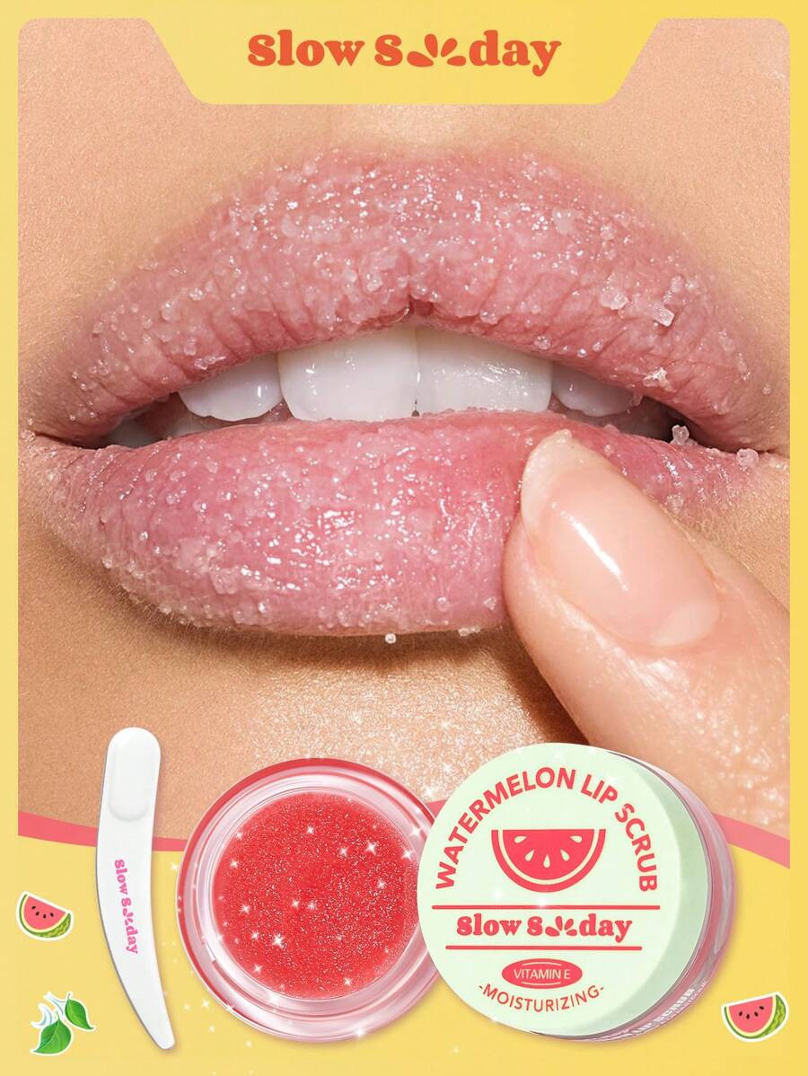 SlowSunday Watermelon Lip Scrub, Nourishes Chapped Lips, Improves Lip Lines, Ve, Fruit Favor, Ski... | SHEIN
