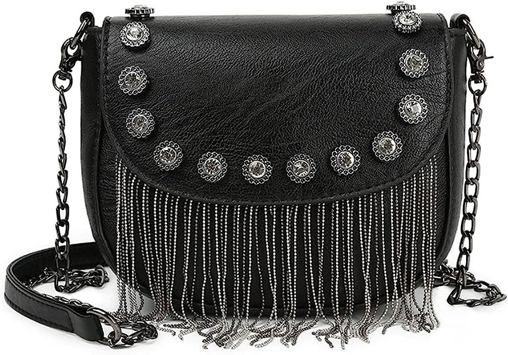 Women's Small Studs Rivet Crossbody Handbag Fashion Shell Shape Shoulder Messenger Bag | Amazon (US)