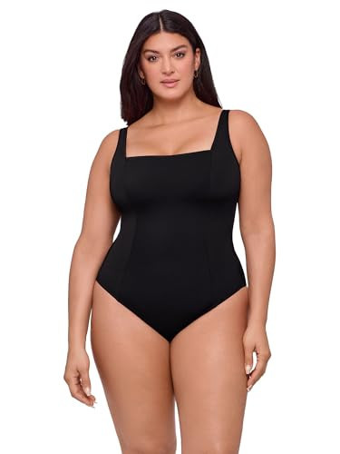 S3 Swim Women's Shaping Square One Piece Swimsuit, Onyx Black, Small | Amazon (US)