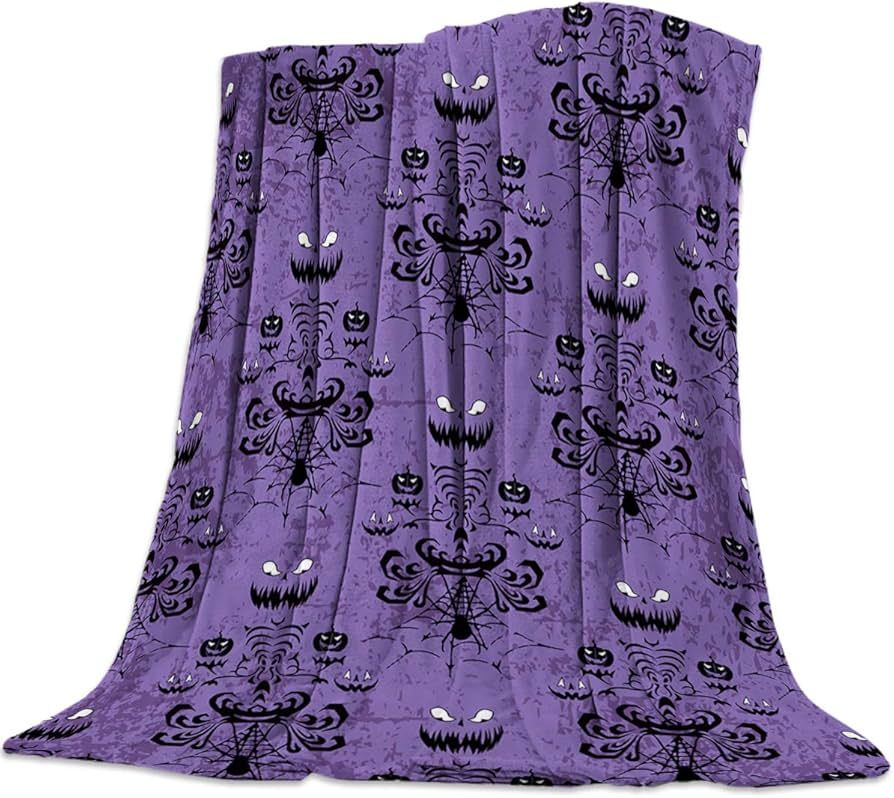Funy Decor Halloween Haunted Mansion Blankets Purple Super Soft Warm Cozy Flannel Throw Blanket B... | Amazon (US)