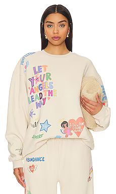 The Mayfair Group Angels All Around You Crewneck in Cream from Revolve.com | Revolve Clothing (Global)