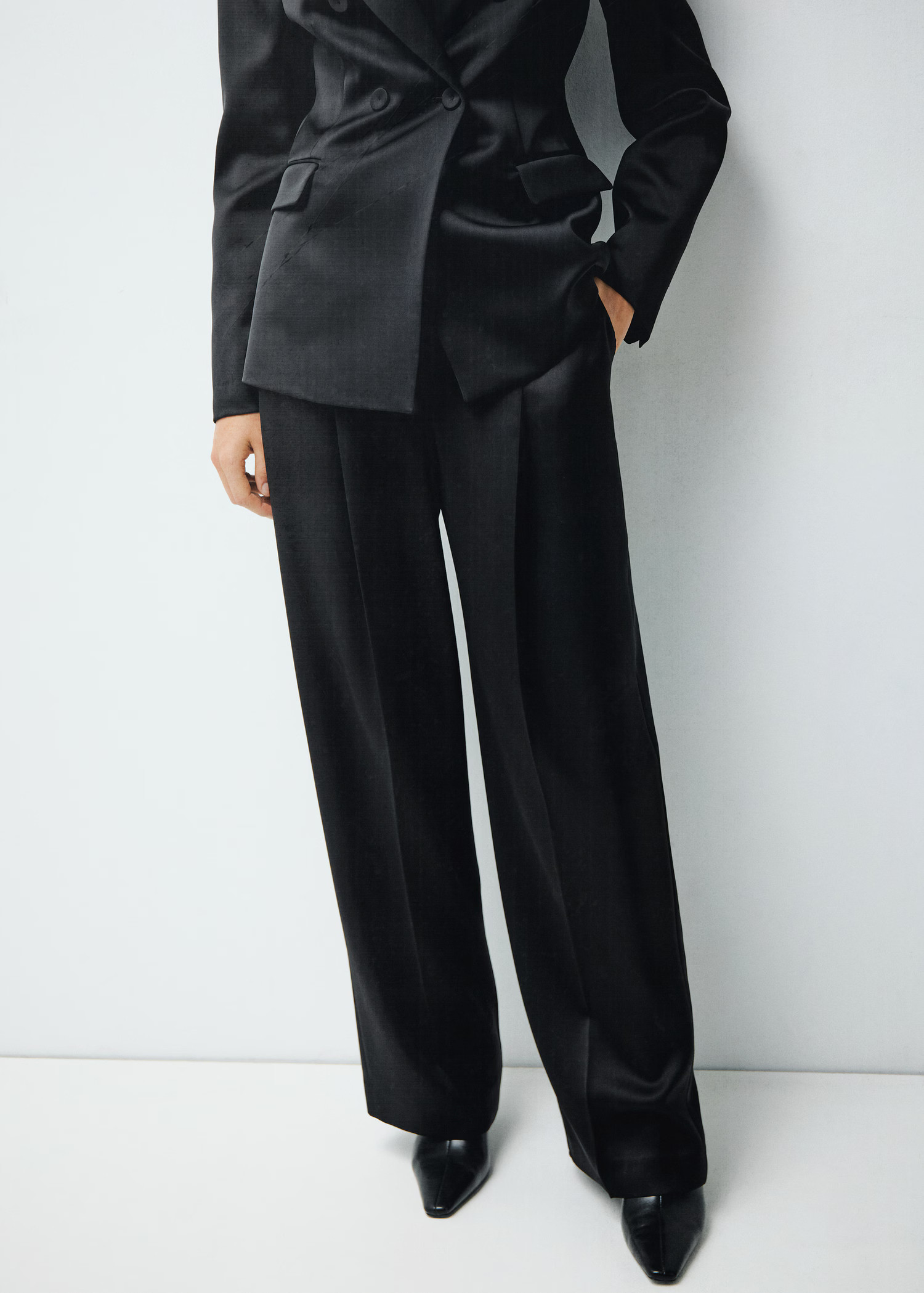 Satin suit trousers | MANGO (UK)
