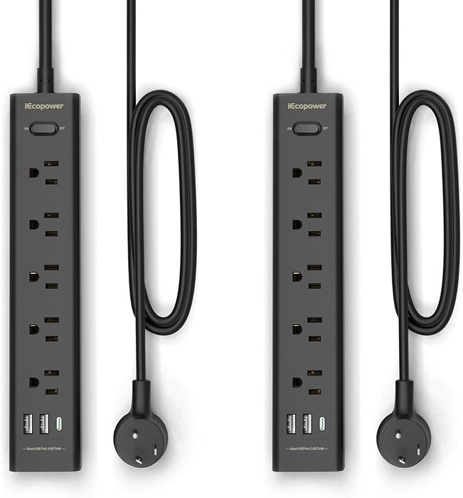 10FT Long Surge Protector Power Strip-with 5 Widely Outlets and 3 USB Ports(1 USB C Port),10 Foot... | Amazon (US)