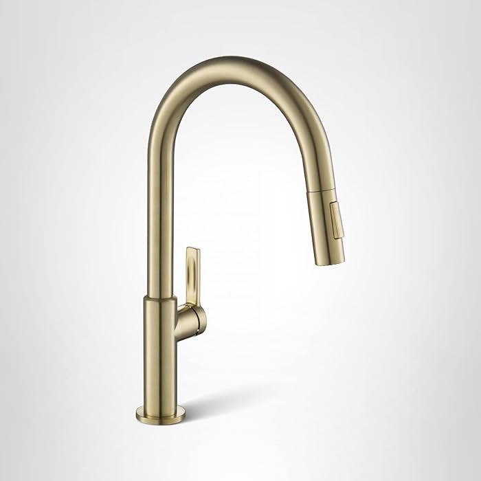 KRAUS Oletto Single Handle Pull Down Kitchen Faucet in Spot Free Antique Champagne Bronze, KPF-28... | Amazon (US)