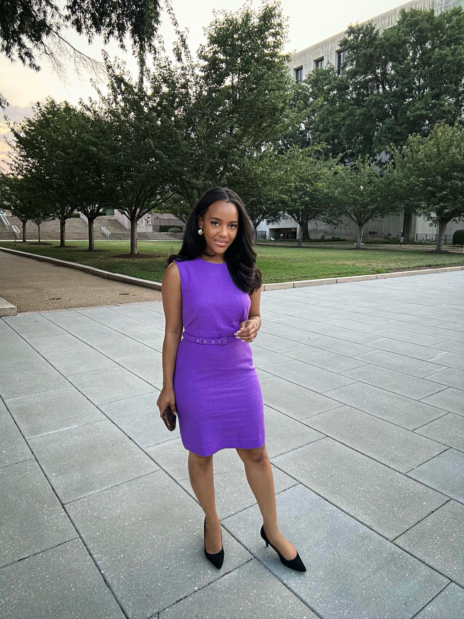 Classic dress for the classy professional. I’m absolutely obsessed with the purple Ann Taylor mid dress. Perfect for any office occasion. 

Dress: size 6 petite ( relaxed fitting) 

#LTKWorkwear #LTKSummerSales