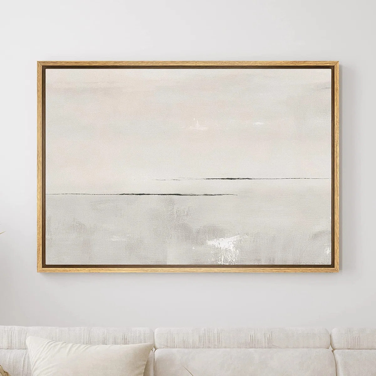 SIGNLEADER Framed Canvas Print Wall Art Gray Watercolor Pastel Landscape Abstract Shapes Illustra... | Wayfair North America