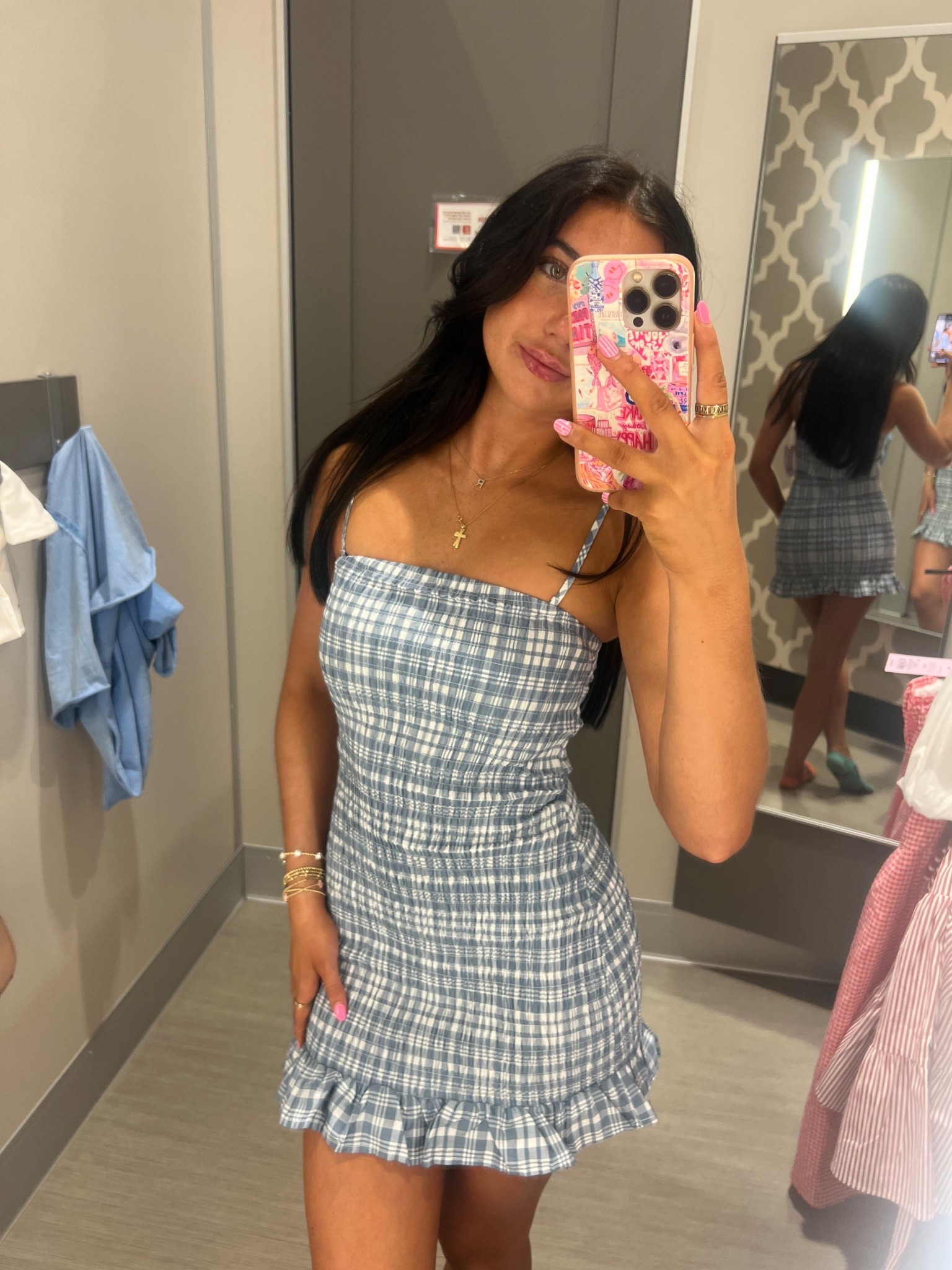 Blue smocked gingham dress is perfect. Target has the best 4th of July selection. Wearing a size XXS

#LTKU #LTKFindsUnder50 #LTKSeasonal